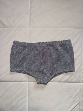 Andi Bagus Metallic Gray Swim cover up shorts